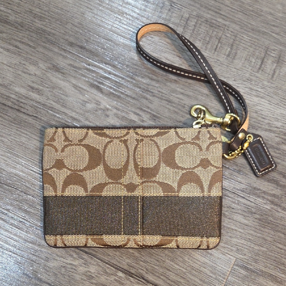 Brown Wristlet with Gold Accents